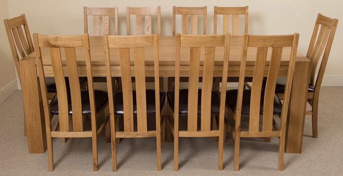 That's Furniture Kuba Extra Large Oak Dining Table with Princeton Oak Chairs