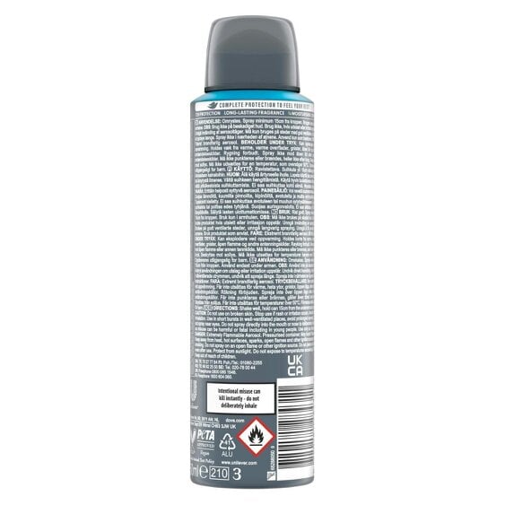 Dove Men+Care Antiperspirant Deodorant 72H Protection, Clean Comfort, 12x150ml