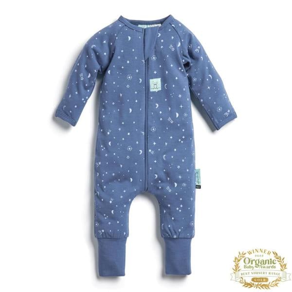 ergoPouch - Organic Layers Long Sleeve Babygrow - Night Sky - Mild 0.2 TOG