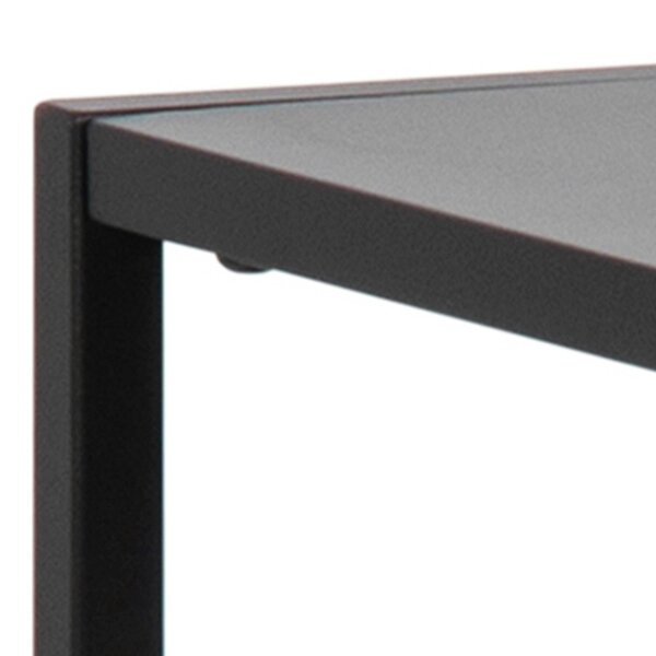 Wyld Haus Graz Matt Black Metal Open Shelf Console Table