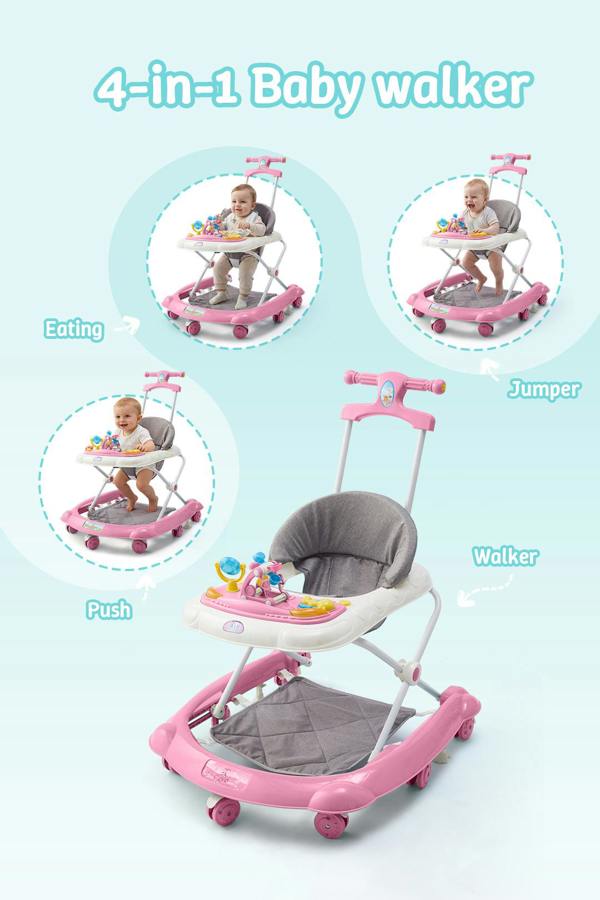 Living and Home Foldable & Adjustable Baby Walker