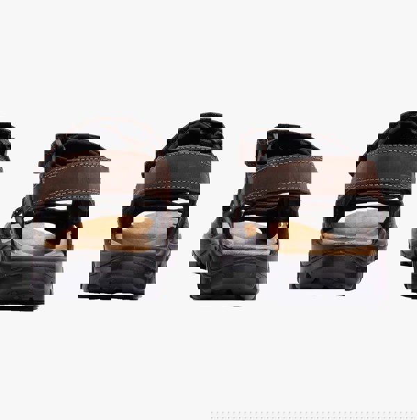 IMAC LUCAS Mens Leather Padded Sports Sandals Brown