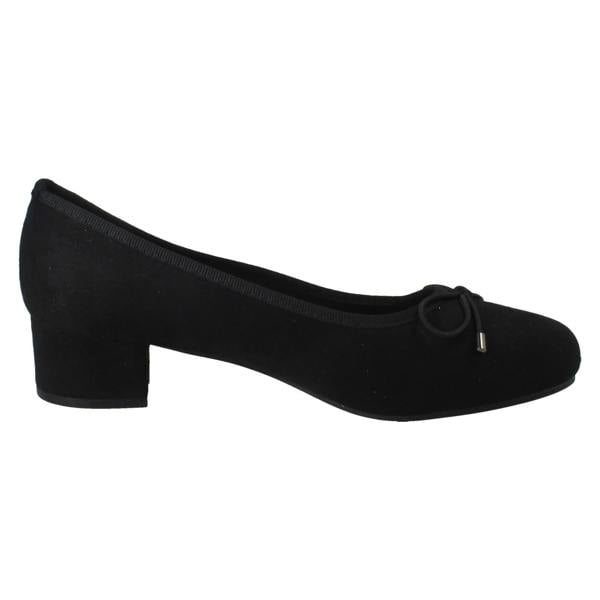 Spot On Ladies Spot On Short Heel Bow Detailed Court Shoes F90152
