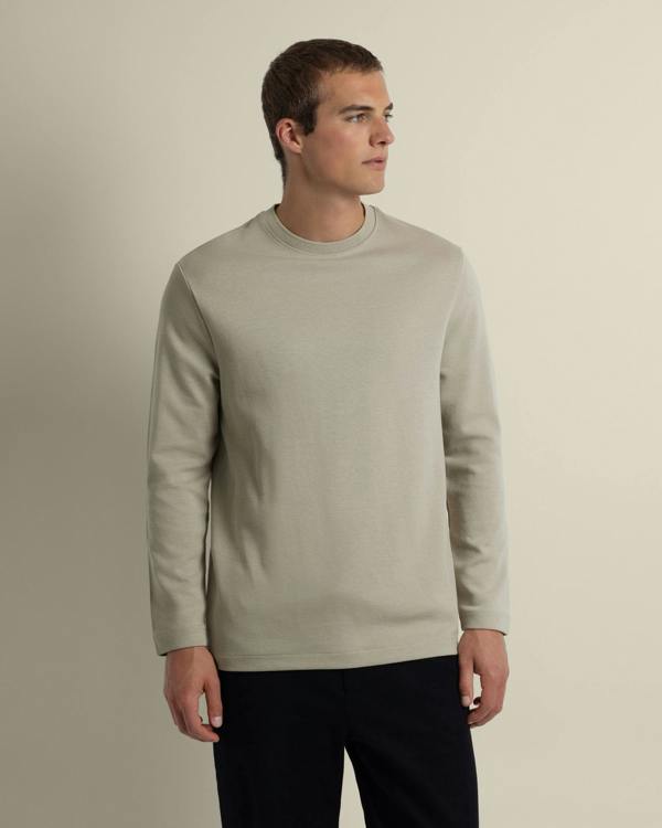 Larsson & Co Halle – Soft Touch Interlock Long Sleeve T-Shirt - Stone