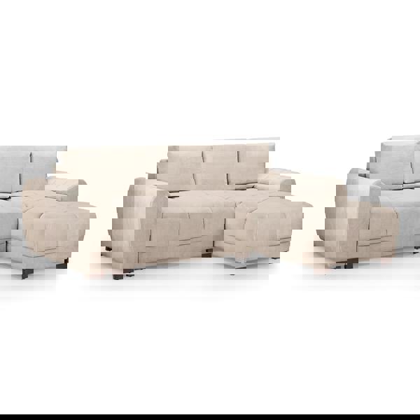 Furnishings For Less Zura Plush Velvet Large 3 Seater L Shaped Universal Corner Sofa Bed