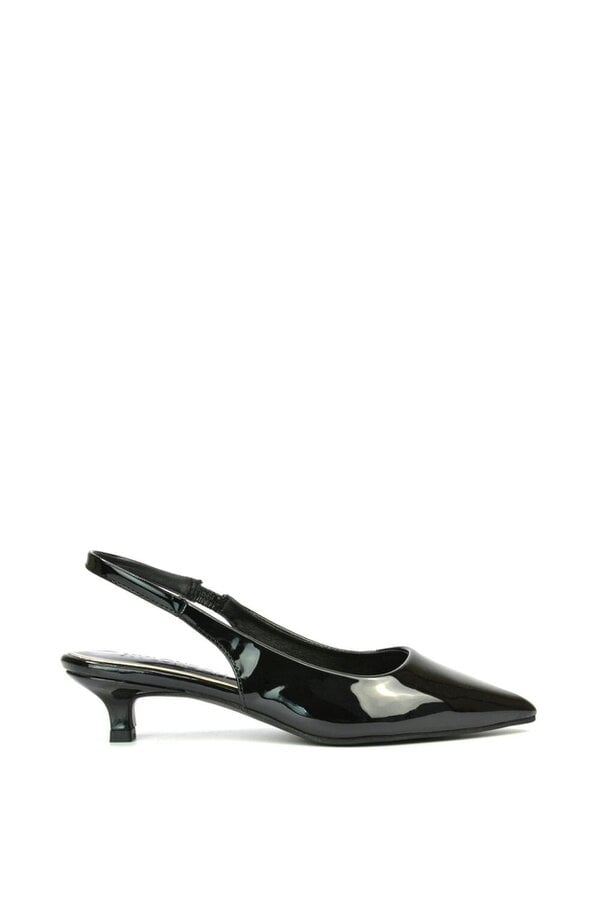 XY LONDON Pointed Toe Low Kitten Heel Slingback Pumps