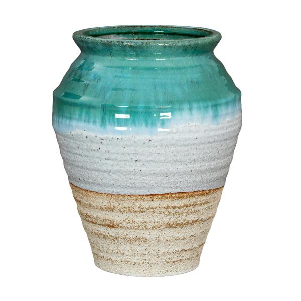Hill Interiors Fen Olpe Vase - Green/Light Brown/White - 