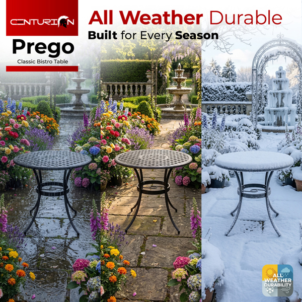 Centurion Supports PREGO Garden and Patio Black Cast Aluminium Bistro Table