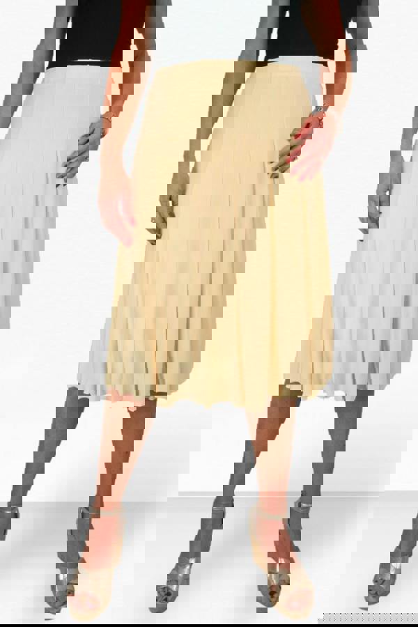 Paulo Due Women's 26" Elasticated Soft Flared Midi Skirt