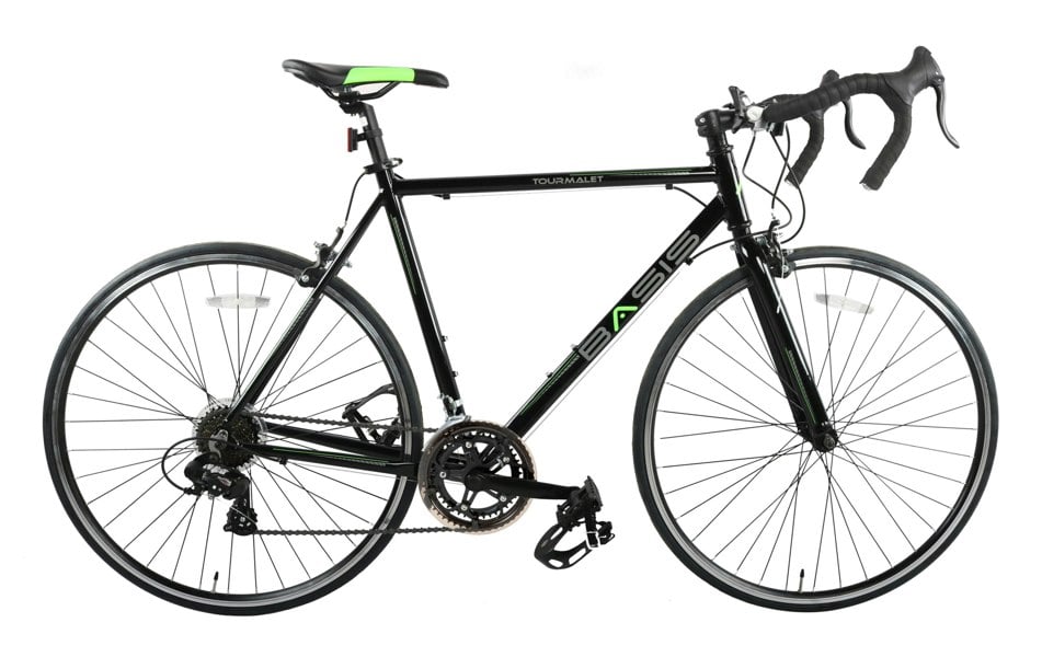 Basis Tourmalet 14 Adults Road Bike, 700c Wheel - Black/Lime