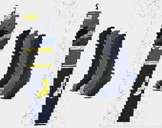 KAV Men Six Pairs Big Foot Crew Socks - Cushion Comfort Breathable Heel and Toe Protection - Extra Thick Mens Sock for Boot, Mechanic, Builder, Worker