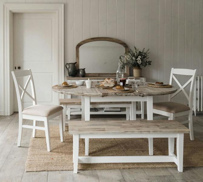 Statement Furniture Florence Round Oval Extendable Kitchen Dining Table 115-160cm