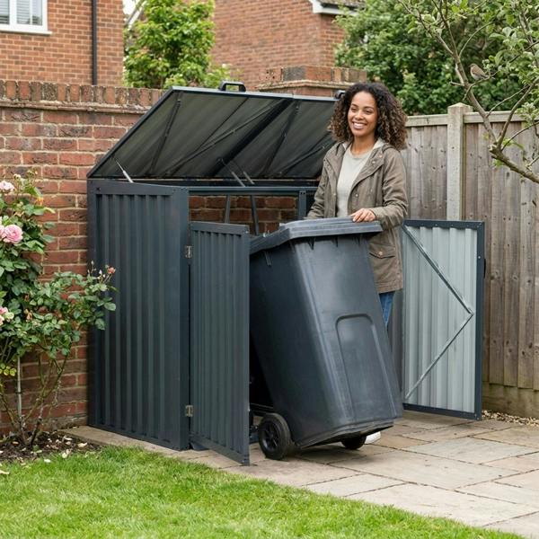 Nicoman Outdoor Metal Garbage Bin Shed