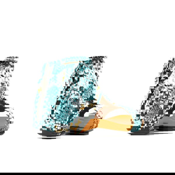 Embassy London Downtown - Blue Snake - Women's covered heel sandal with snake&nbsp;effect&nbsp;leather