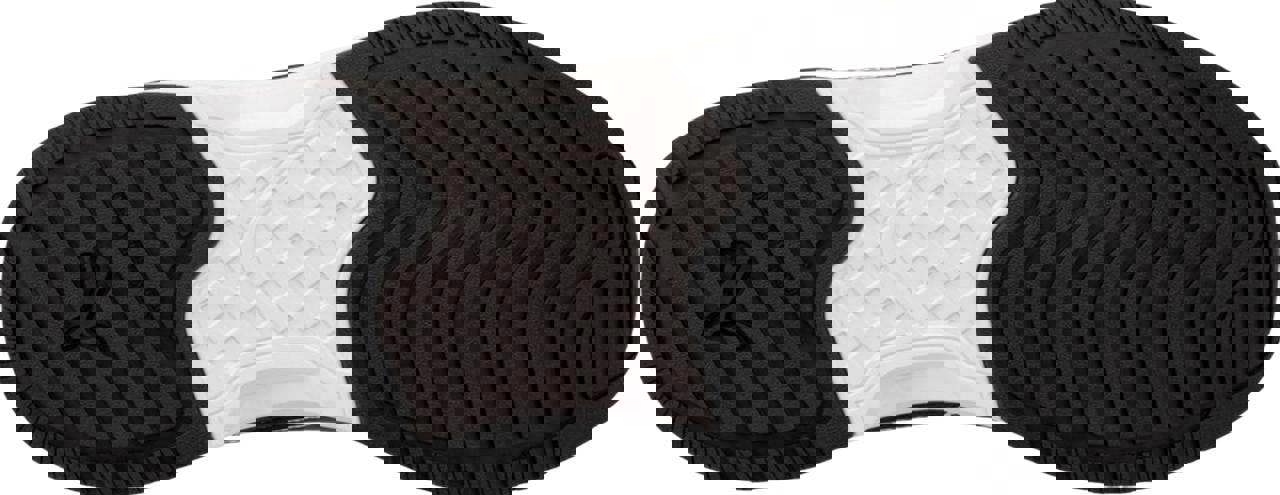 PUMA Safety PUMA Shift Mens S3S Composite Toe Midsole Work Shoes Trainers, top view of the black and white rubber sole with tread pattern.