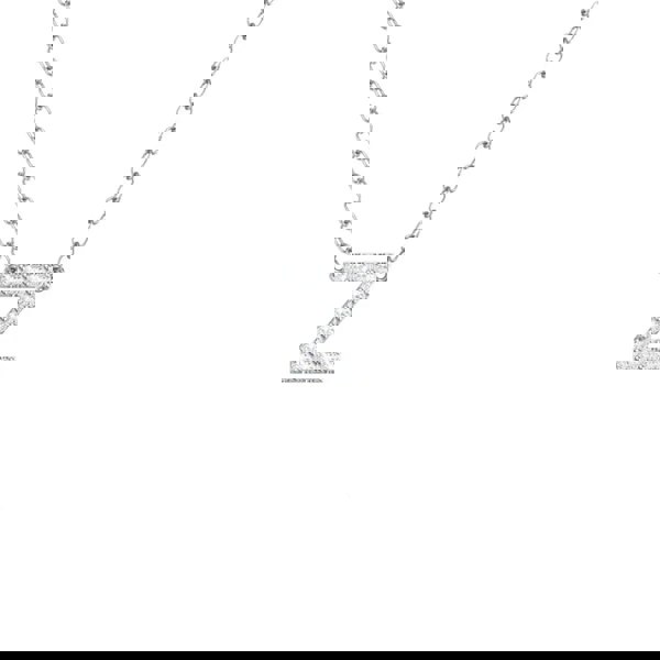 Say It With Dainty CZ Block Initial Necklace - Sterling Silver