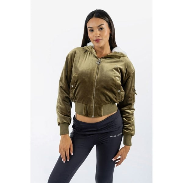 Juicy Couture Fur Rydell Women's Bomber Jacket - Green