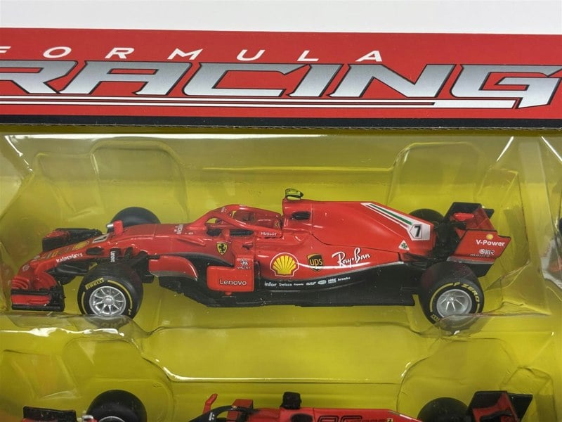 Ferrari Formula 1 Set of 7 Cars with Display Stand 1:43 Scale Bburago 36864
