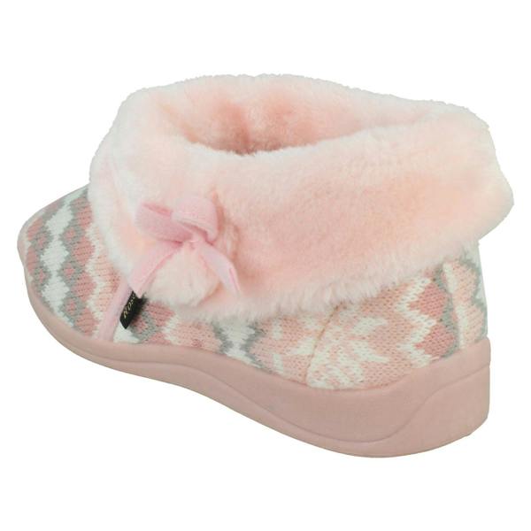 Rosebank Ladies Rosebank Memory Foam Norwegian Print Bootee Slippers Penny
