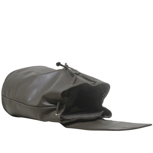 Assots London 'GRACE' Mokka Brown Full Grain Leather Flap-over Backpack