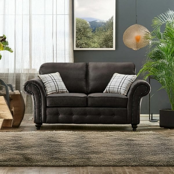 Furnishings For Less Oakland Chesterfield Leather 2 Seater Sofa