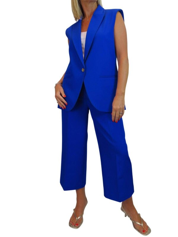 Paulo Due Women's 2 Piece Waistcoat Trouser Suit - Royal Blue
