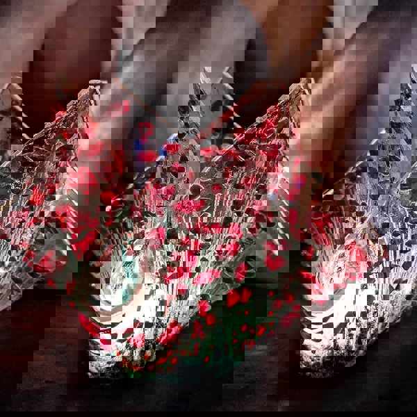 Handmade Fused Glass - Poppy Small Tealight