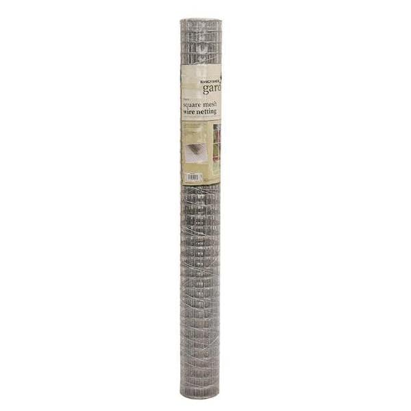 Kingfisher 25mm Square Mesh Wire Netting 5m x 90cm - One Colour - 