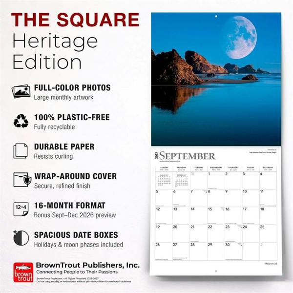 Moonstruck Calendar 2027, Wall Calendars, Month To View, Natural World, Gift