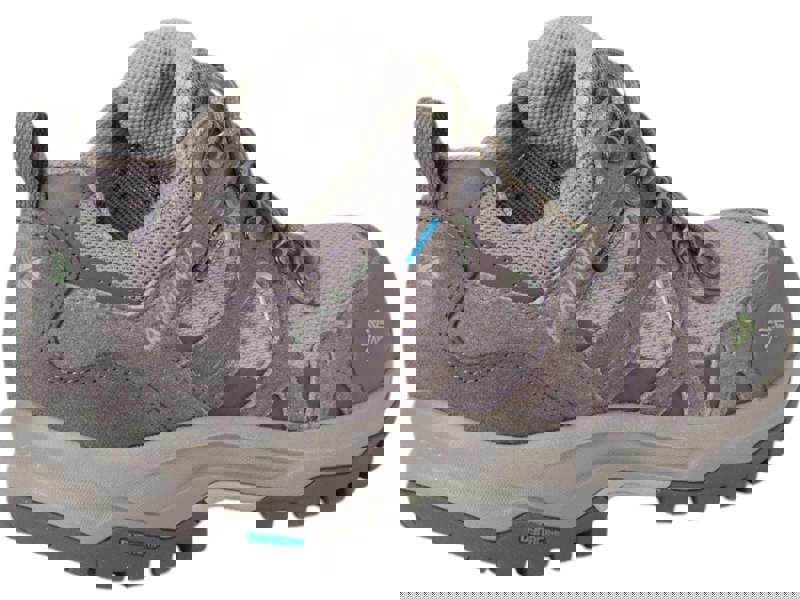 Karrimor Bodmin Low 6 Womens Waterproof Hiking Walking Trainers, taupe-colored outdoor shoes with breathable mesh and waterproof feature.