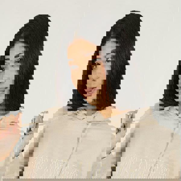 Brave Soul Stone Embroidered Hoodie - Stone Image 4