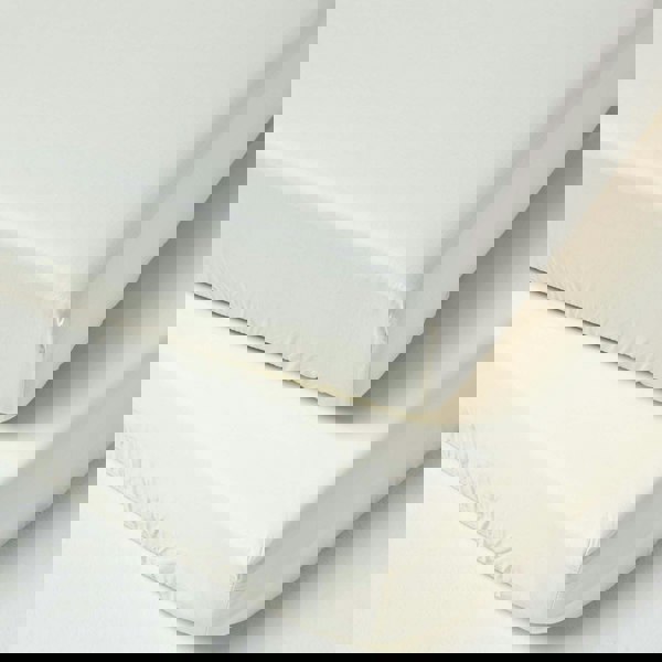 HOMESCAPES Organic Cotton Fitted Cot Sheets 400 Thread Count, 2 Pack