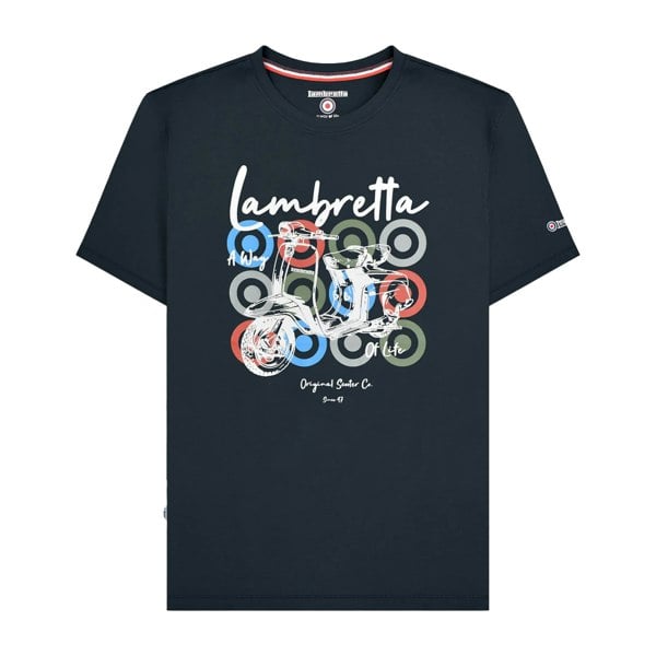 Lambretta Mens Scooter Branded T-Shirt - Navy