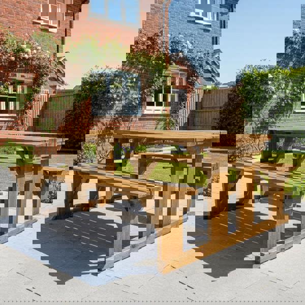 Arbor Garden Solutions Abies Picnic Table Benches Set - Rustic Finish