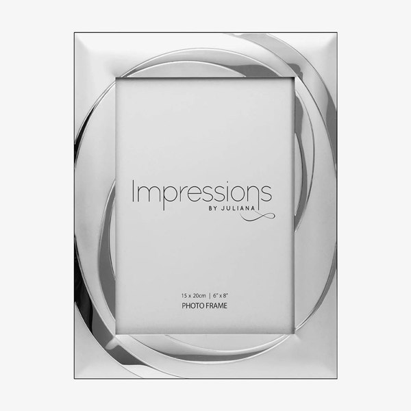 T. H. Baker Impressions Silverplated Two Tone Swirl 6x8 Inch Photo Frame FS100768
