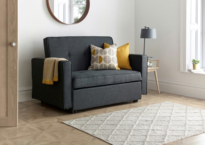 Bedmaster Troy Grey Fabric 2 Seater Sofa Bed