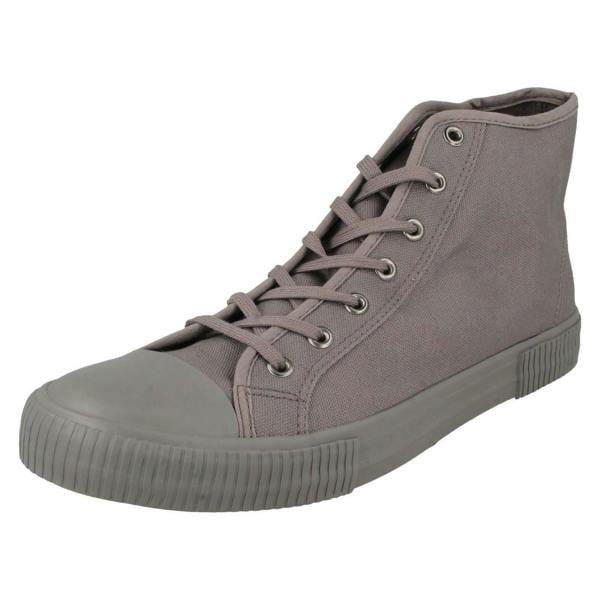 Spot On Mens Spot On Lace Up Hi Top Canvas Shoes A3076