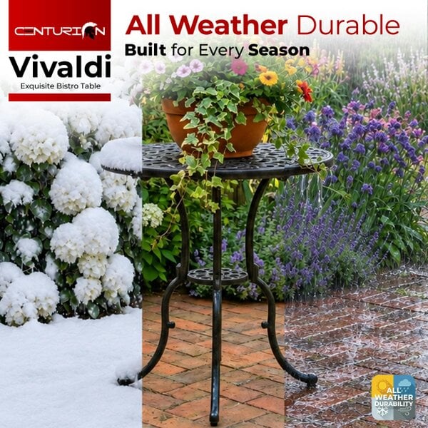 Centurion Supports VIVALDI Black Garden & Patio Cast Aluminium Bistro Table