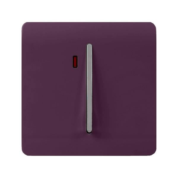 Trendi Switch 1 Gang 45 Amp Cooker Switch with Neon in Plum Purple