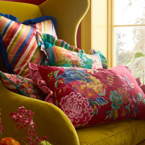 Sophie Robinson Flourish Floral Filled Cushion Bright