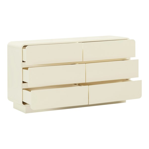 Furniture Edit Sagura Cream 6 Chest Of Drawer Dresser