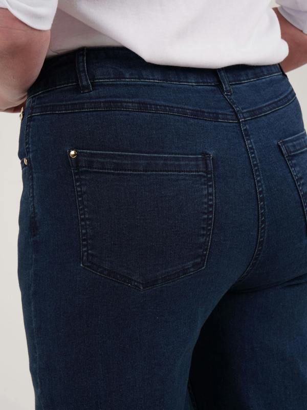 PennyPlain 5 Pocket Wide Leg Denim - Denim Wash Short