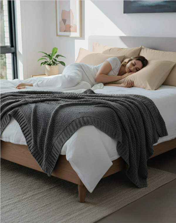 Anypillow Pillowcase 50x75cm Gold Pure Real Silk For Comfortable And Relaxing Home Bed