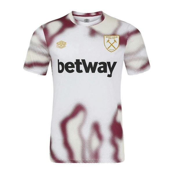 Umbro Kids 24/25 West Ham United FC Warm Up Jersey - Brilliant White/New Claret/Cerulean
