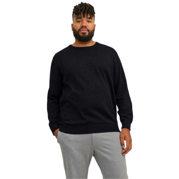 Jack And Jones Mens Crew Neck Long-Sleeved Top - Black - 