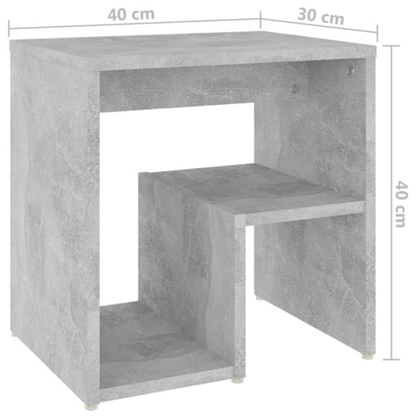 Berkfield Bed Cabinet Concrete Grey 40x30x40 cm Engineered Wood