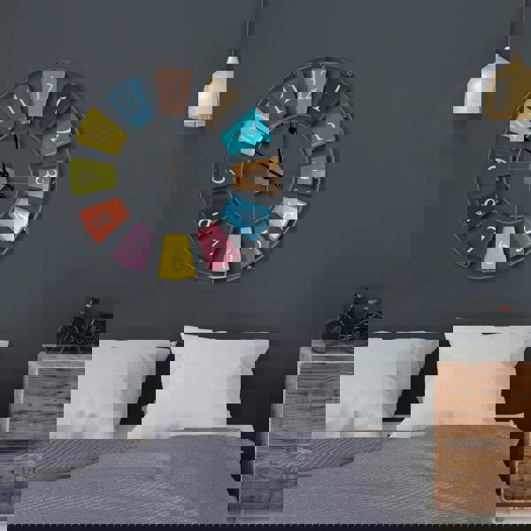 WALPLUS WC2150 - Candy Colourful Skeleton Wall Clock - 68 cm / 27 in