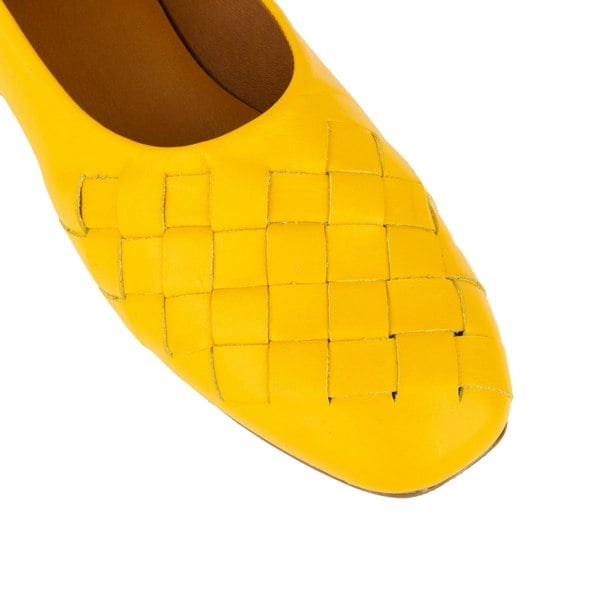 Embassy London Solenne - Yellow - Women's handwoven Leather Ballet Pump