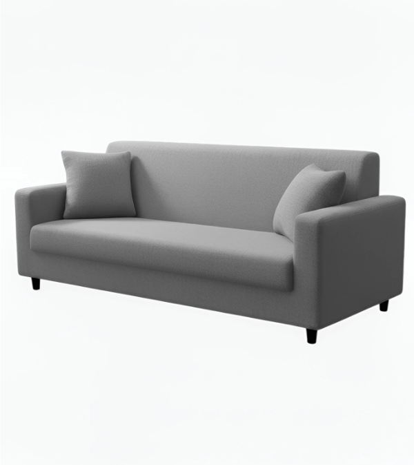 Anyseat 3 Seater Sofa Cover Plain Ash Grey Style and Protection For Living Room Sofa Chair Elastic Stretchable Slipcover