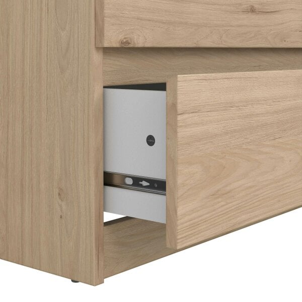 Wyld Haus Budapest Natural Oak Effect Wood Wide Chest 6 Drawers